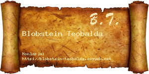Blobstein Teobalda névjegykártya
